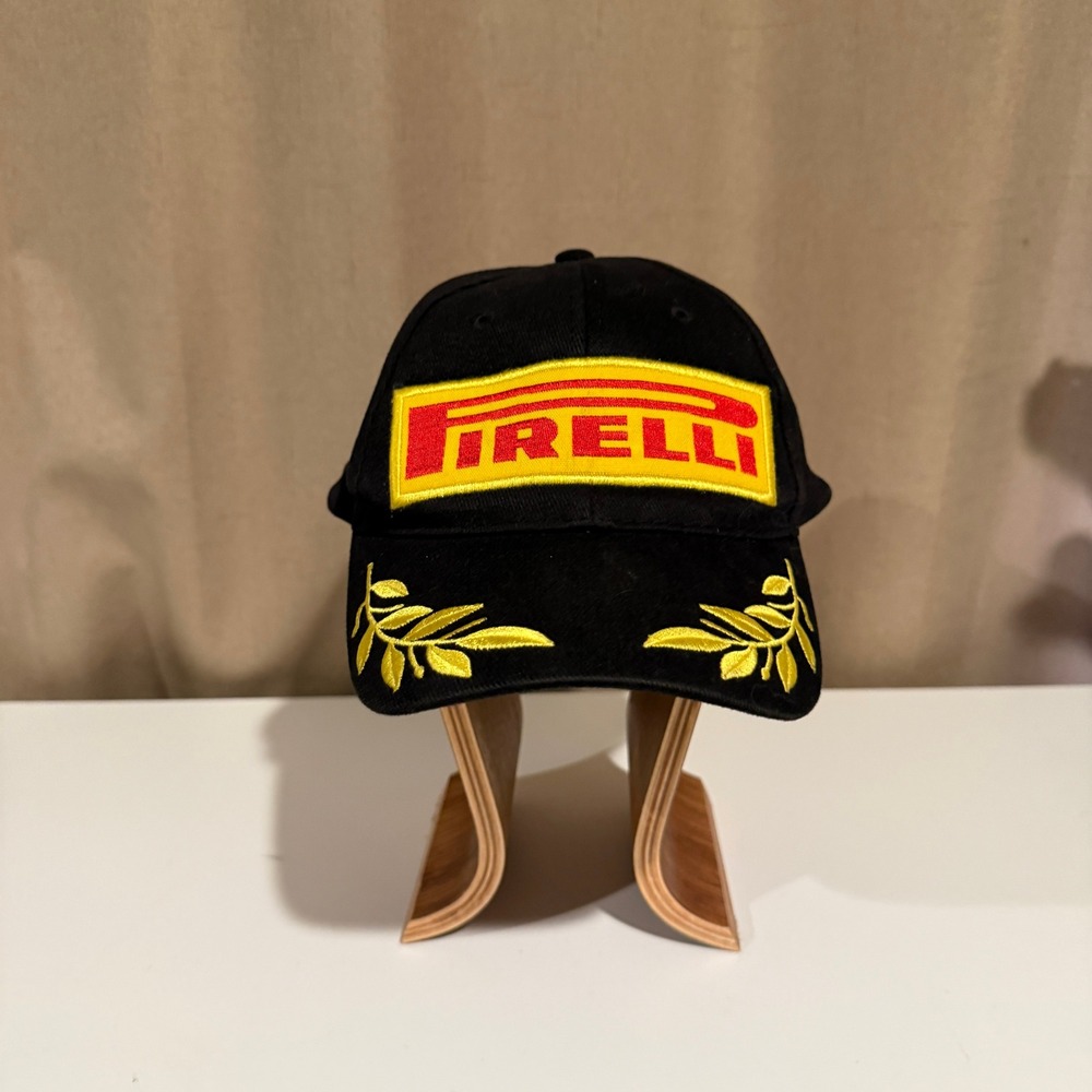 Pirelli Formula 1 Racing Podium Baseball Cap Black Gold Laurel Leaves Hat OSFA